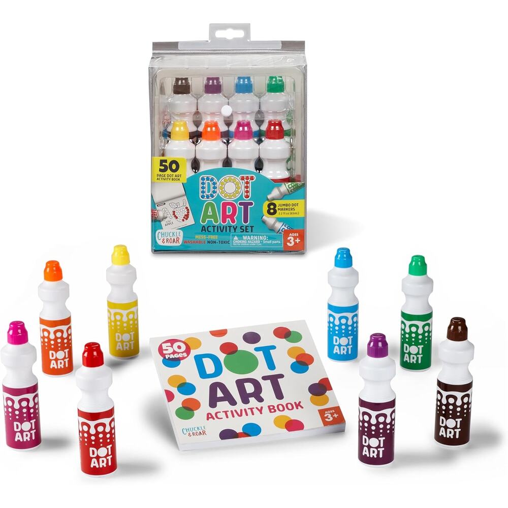 Chuckle & Roar Dot Art Activity Kit Mess Free Washable Markers Coloring Book